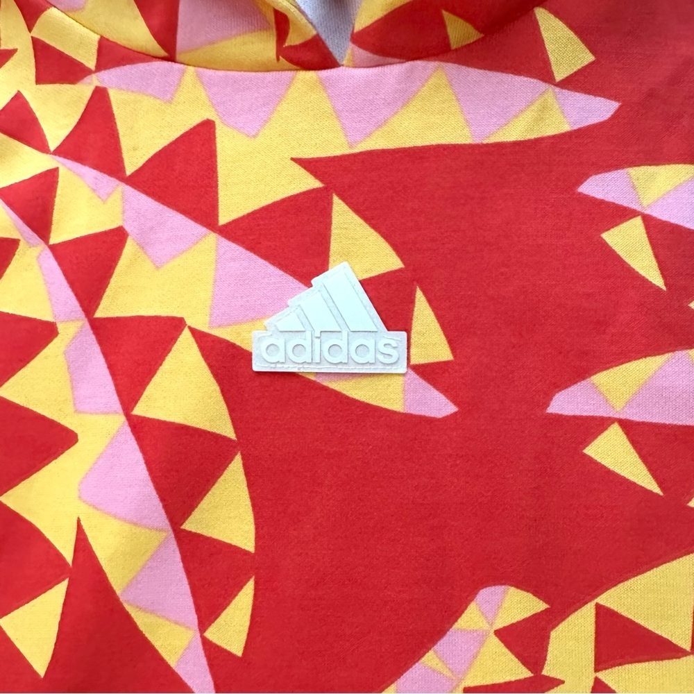 ADIDAS FARM RIO HOODIE Pullover Bold Orange Red Yellow Cropped Kid XL Sweatshirt - Picture 2 of 7